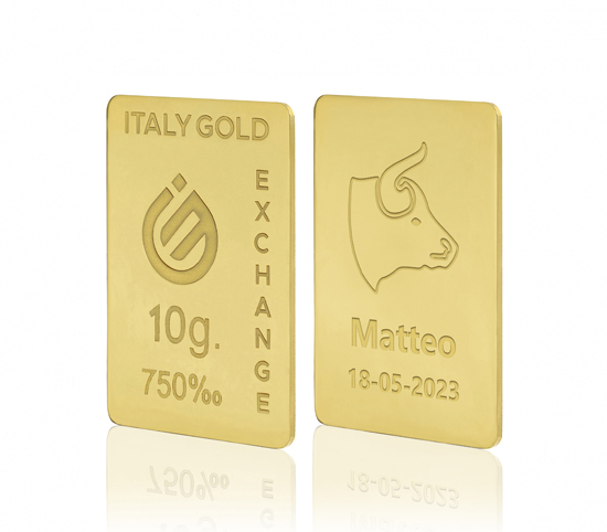 Lingou de Aur semn zodiacal Taur 18 K de 10 g. IGE GOLD